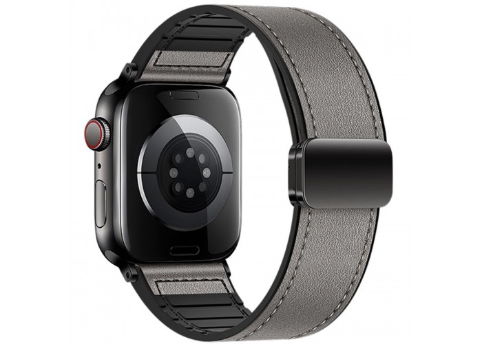 Ремінець Hoco WA34 Basic magnetic buckle silicone leather strap для Apple watch 44/45/46/49mm