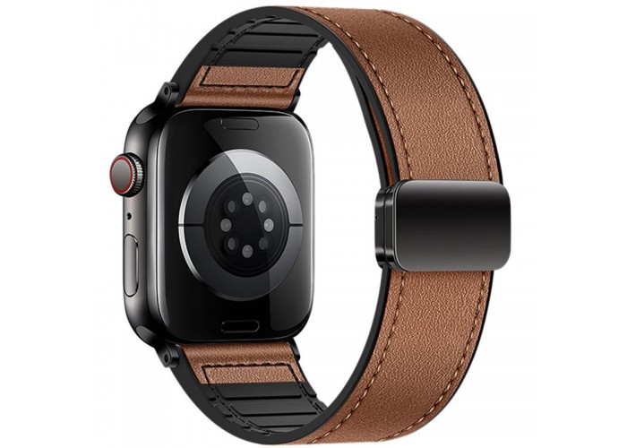 Ремінець Hoco WA34 Basic magnetic buckle silicone leather strap для Apple watch 44/45/46/49mm