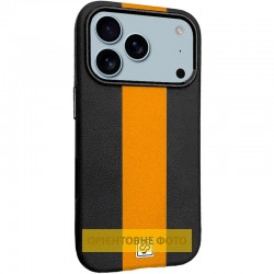 Шкіряний чохол Rally with MagSafe для Apple iPhone 17 (6.3")  Black / Orange - 00000081023_4
