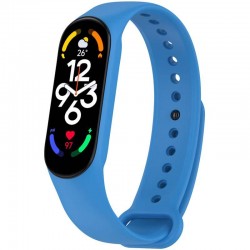 Силіконовий ремінець для Xiaomi Mi Band 7/6/5  Синій / Shiny blue - 00000077052_11