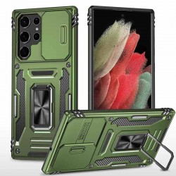 Ударостійкий чохол Camshield Army Ring для Samsung Galaxy S21 Ultra  Оливковий / Army Green - 00000081260_4