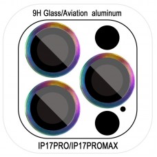Захисне скло Metal Classic на камеру (у упак.) для Apple iPhone 17 Pro (6.3") / 17 Pro Max (6.9")  Бузковий / Rainbow - 00000080470_5
