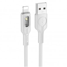 Дата кабель Hoco U120 Transparent explore intelligent power-off USB to Lightning (1.2m)  Gray - 00000066124_2