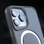 TPU+PC чохол Metal Buttons with MagSafe Carbon Ring для Apple iPhone 16 Pro Max (6.9