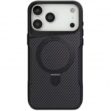 TPU+PC чохол Metal Buttons with MagSafe Carbon Ring для Apple iPhone 17 Pro (6.3")  Чорний - 00000080931_3