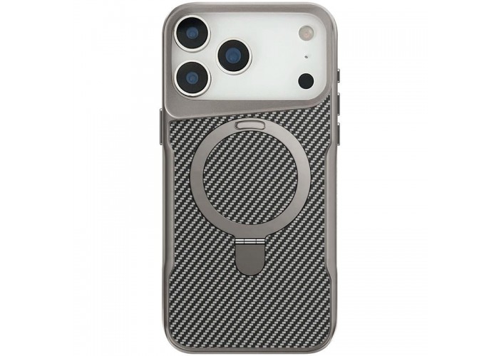 TPU+PC чохол Metal Buttons with MagSafe Carbon Ring для Apple iPhone 17 Pro (6.3