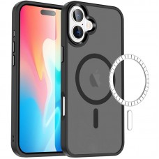 TPU+PC чохол Metal Buttons with MagSafe Colorful для Apple iPhone 16 (6.1")  Чорний / Black - 00000072983_1