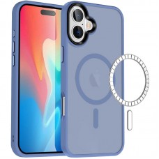 TPU+PC чохол Metal Buttons with MagSafe Colorful для Apple iPhone 16 (6.1")  Блакитний / Sierra Blue - 00000072983_7