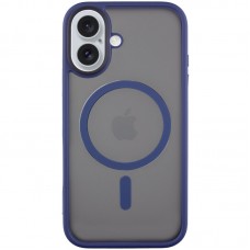 TPU+PC чохол Metal Buttons with MagSafe для Apple iPhone 16 (6.1")  Синій - 00000073091_2