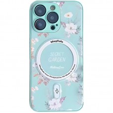 TPU+PC чохол Secret Garden with MagSafe для Apple iPhone 16 Pro (6.3")  Mint - 00000074299_3
