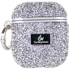 TPU чохол Bling World Rock Diamond для навушників AirPods 1/2  Срібний - 00000057525_2