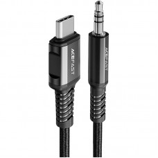 Аудіо кабель Aux Acefast C1-08 (Type-C to AUX 3.5mm) (1m)  Black - 00000065922_1
