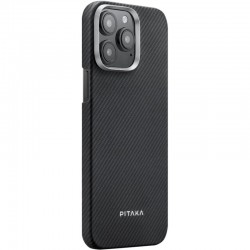 Чохол PC PITAKA with MagSafe для Apple iPhone 15 Pro (6.1")  Black / Grey - 00000084956_1