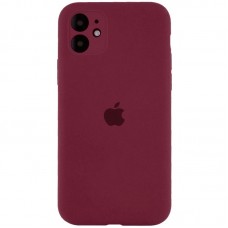 Чохол Silicone Case Full Camera Protective (AA) для Apple iPhone 12 (6.1")  Бордовий / Plum - 00000042250_17