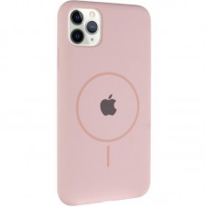 Чохол Silicone Case Full Protective (AA) with MagSafe для Apple iPhone 11 Pro Max (6.5")  Рожевий / Pink Sand - 00000076425_19