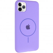 Чохол Silicone Case Full Protective (AA) with MagSafe для Apple iPhone 11 Pro Max (6.5")  Бузковий / Dasheen - 00000076425_25