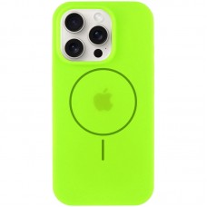 Чохол Silicone Case Full Protective (AA) with MagSafe для Apple iPhone 14 Pro Max (6.7")  Салатовий / Neon green - 00000076433_20