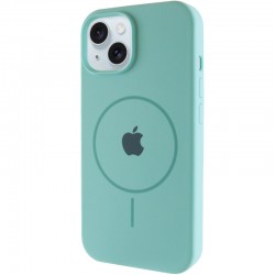 Чохол Silicone Case Full Protective (AA) with MagSafe для Apple iPhone 15 (6.1")  Бірюзовий / Marine Green - 00000076434_4