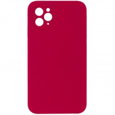 Чохол Silicone Case Square Full Camera Protective (AA) NOLOGO для Apple iPhone 11 Pro (5.8")  Червоний / Rose Red - 00000072155_13