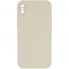Чохол Silicone Case Square Full Camera Protective (AA) NOLOGO для Apple iPhone X / XS (5.8")  Бежевий / Antique White - 00000072151_1