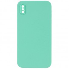 Чохол Silicone Case Square Full Camera Protective (AA) NOLOGO для Apple iPhone X / XS (5.8")  Бірюзовий / Turquoise - 00000072151_3