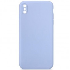 Чохол Silicone Case Square Full Camera Protective (AA) NOLOGO для Apple iPhone X / XS (5.8")  Блакитний / Lilac Blue - 00000072151_5