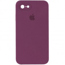 Чохол Silicone Case Square Full Camera Protective (AA) для Apple iPhone 7/8/SE (2020) (4.7")  Бордовий / Maroon - 00000040229_2
