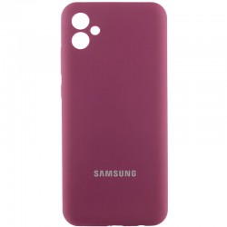 Чохол Silicone Cover Lakshmi Full Camera (AAA) with Logo для Samsung Galaxy A04e  Бордовий / Plum - 00000085725_2