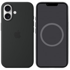 Чохол Silicone case (AAA) with Magsafe and Animation для Apple iPhone 16 Plus (6.7")  Black - 00000074445_1