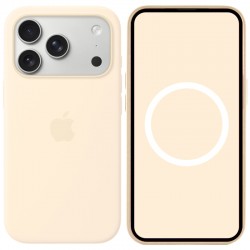 Чохол Silicone case (AAA) with Magsafe and Animation для Apple iPhone 17 Pro (6.3")  Vanilla - 00000081569_17