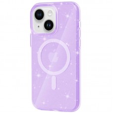 Чохол TPU Galaxy Sparkle (MagFit) для Apple iPhone 15 Plus (6.7")  Purple+Glitter - 00000066253_5