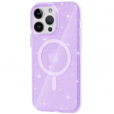 Чохол TPU Galaxy Sparkle (MagFit) для Apple iPhone 16 Pro (6.3")  Purple+Glitter - 00000073119_5