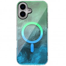 Чохол TPU Shiny Mountain (MagFit) для Apple iPhone 16 (6.1")  Green / Blue - 00000077655_4