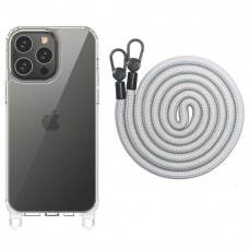 Чохол TPU Transparent with Straps для Apple iPhone 12 Pro Max (6.7")  Grey - 00000072061_4