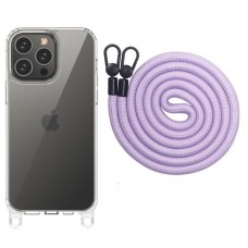 Чохол TPU Transparent with Straps для Apple iPhone 13 Pro Max (6.7")  Light Purple - 00000072063_6