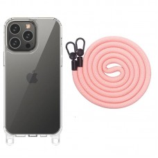 Чохол TPU Transparent with Straps для Apple iPhone 14 Pro (6.1")  Light Pink - 00000072065_6