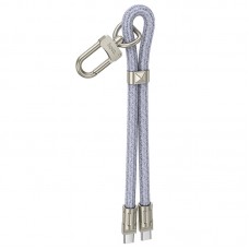 Дата кабель-шнурок Hoco GH5 Elegant Type-C to Type-C (0.21m)  Denim Blue - 00000075212_2
