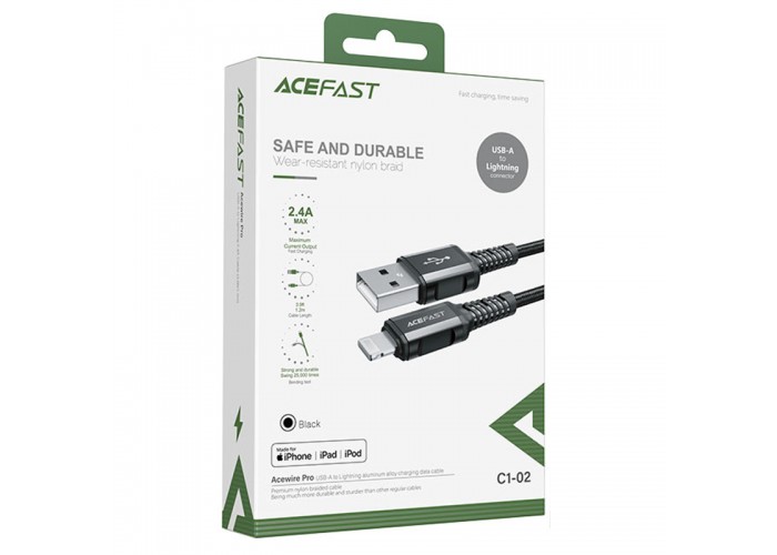 Дата кабель Acefast C1-02 USB to Lightning 2.4A (1.2m)