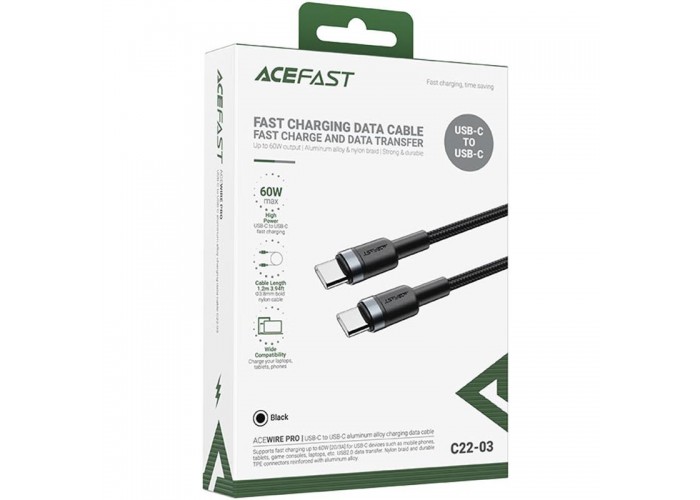 Дата кабель Acefast C22-03 Type-C to Type-C 60W (1.2m)