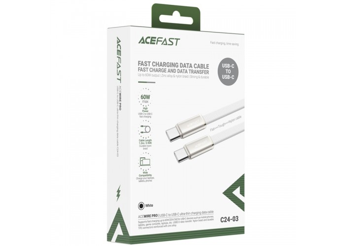 Дата кабель Acefast C24-03 Type-C to Type-C 60W (1.2m)