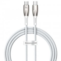 Дата кабель Baseus Glimmer Series Fast Charging Type-C to Type-C 100W 1m (CADH00070)  White - 00000068699_1