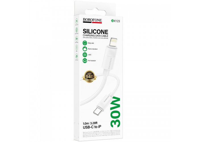 Дата кабель Borofone BX123 Leya Type-C to Lightning 30W (1m)