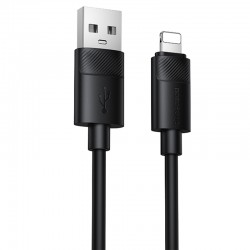 Дата кабель Borofone BX123 Leya USB to Lightning 12W (1m)  Black - 00000086460_1
