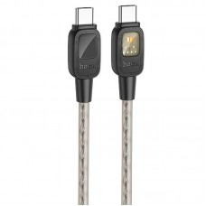 Дата кабель Hoco U124 Stone silicone power-off 60W Type-C to Type-C (1.2m)  Black - 00000068367_1