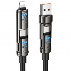 Дата кабель Hoco U143 Joy 4in1 USB to Lightning/Type-C to Type-C 240W (1.2m)  Black - 00000081784_1