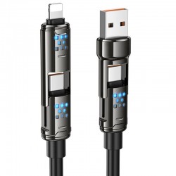 Дата кабель Hoco U143 Joy 4in1 USB to Lightning/Type-C to Type-C 240W (1.2m)  Black - 00000081784_1