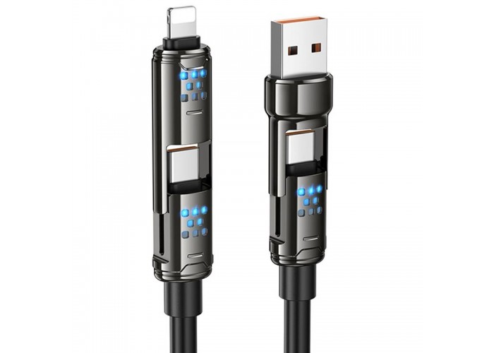 Дата кабель Hoco U143 Joy 4in1 USB to Lightning/Type-C to Type-C 240W (1.2m)