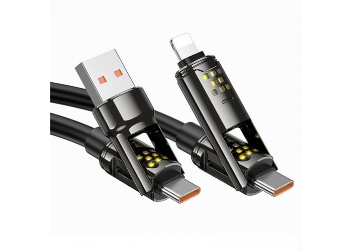 Дата кабель Hoco U143 Joy 4in1 USB to Lightning/Type-C to Type-C 240W (1.2m)