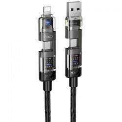 Дата кабель Hoco U151 Goldsmith 4in1 Type-C to USB/Type-C to Lightning 240W (1.2m)  Black - 00000084254_2