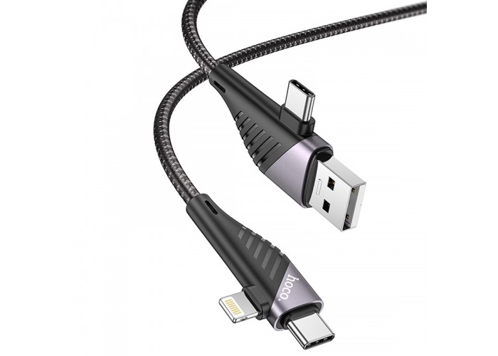 Дата кабель Hoco U95 Freeway 4in1 USB/Type-C to Type-C/Lightning 60W (1.2m)